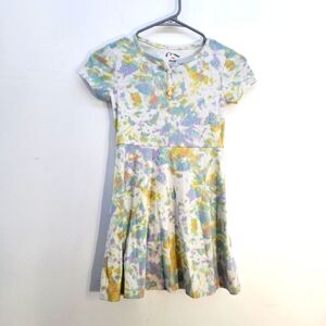 Art Class Yellow and Blue Pleated A-Line Sundress Size 8